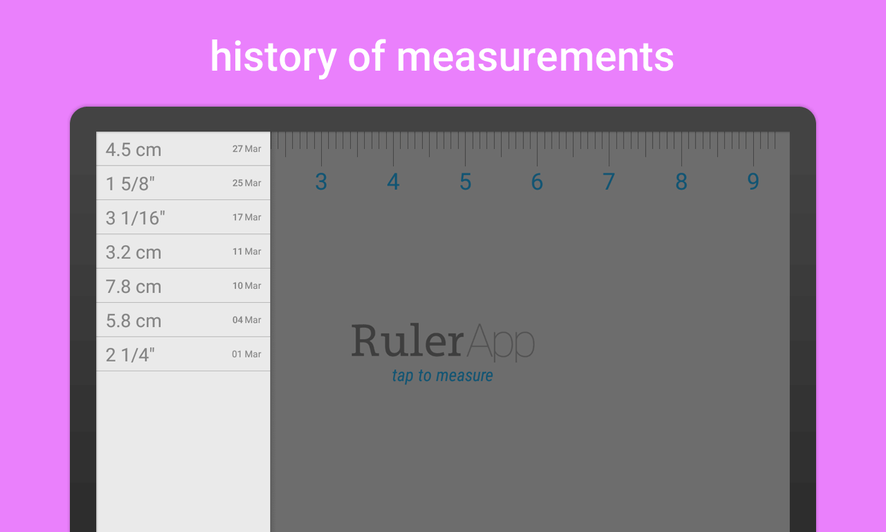 ruler on phone