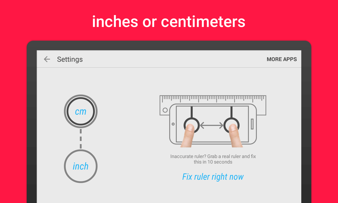 android ruler settings